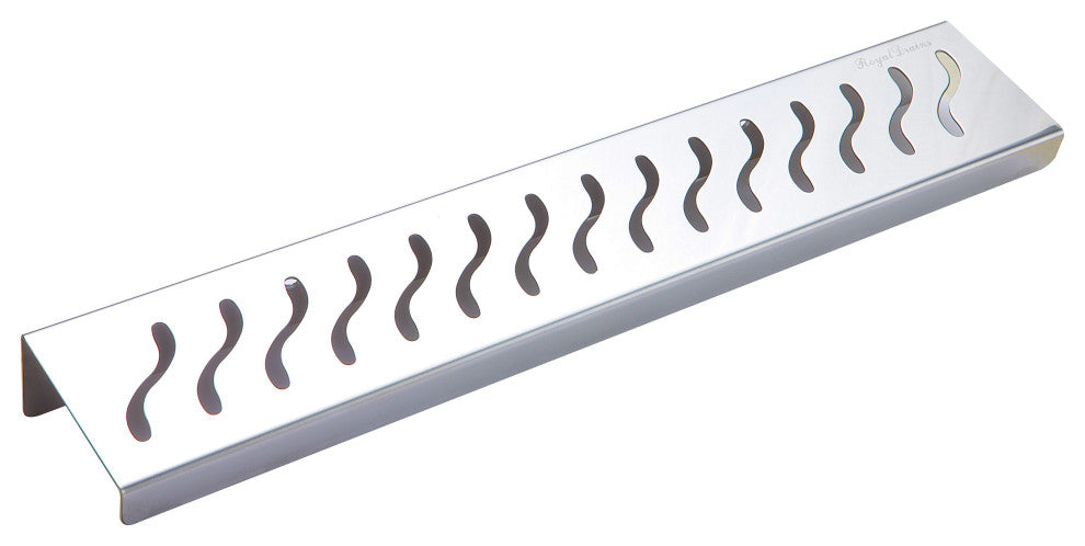 SereneDrains Rectangle Shower Bathroom Shelf 316 Stainless Steel Wave Design, Polished Chrome, 12 Inch