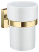 House - Holder With Porcelain Tumbler, Polished Brass Laqured
