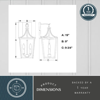 Cottage Grove 1-Light Matte Black Transitional Outdoor Wall Lantern Clear Glass, 7.5"wx16"hx8.25"d