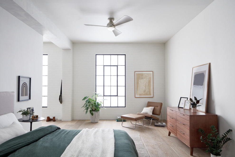 54" Sola Fan LED, Brushed Nickel/Silver Blade