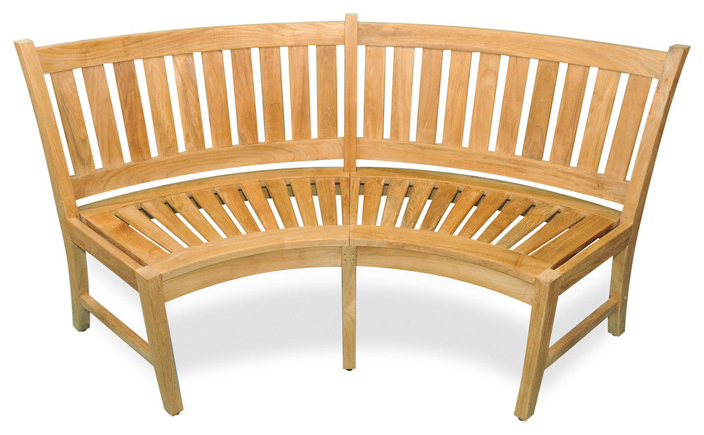 Circular Curved Teak Bench, Estate Collection