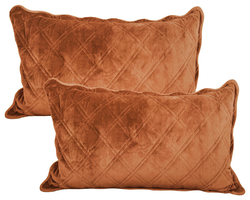 Supersoft Microplush Quilted 4-Piece Bed Spread Set, Brick, Queen