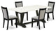 V627Mz606-5 5-Piece Dining Set, Rectangular Table and 4 Parson Chairs
