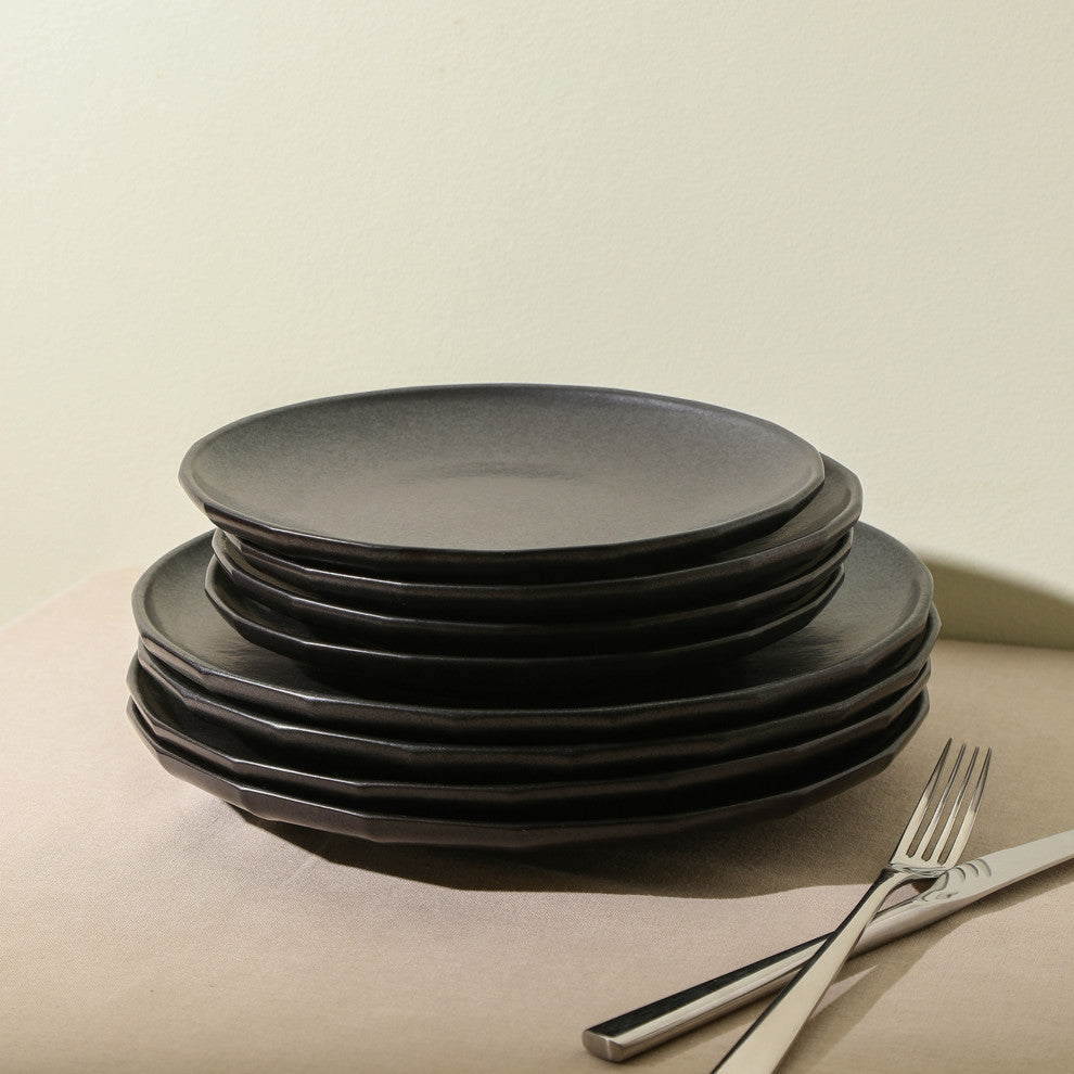 Stone Lain Rio Stoneware Dinner Plate Set of 4, Black