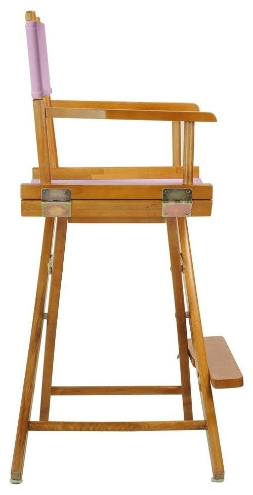 024" Director's Chair Honey Oak Frame-Pink Canvas