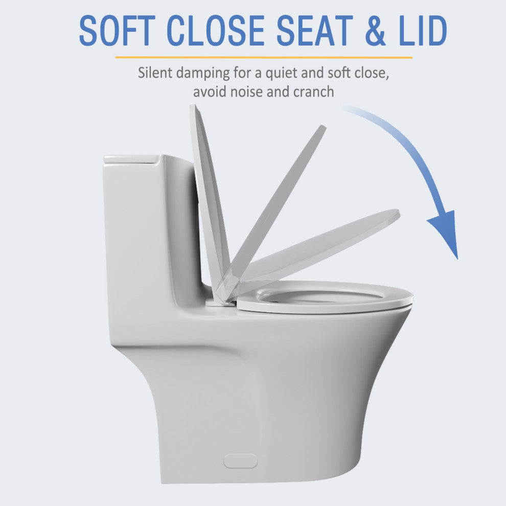 One-piece Floor Mounted Elongated Toilet, 1.27 GFP
