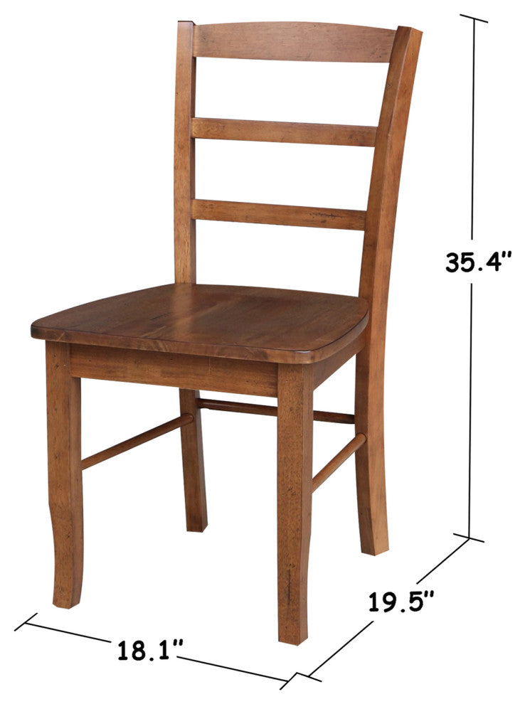 Set of Two Madrid Chairs, Distressed Oak