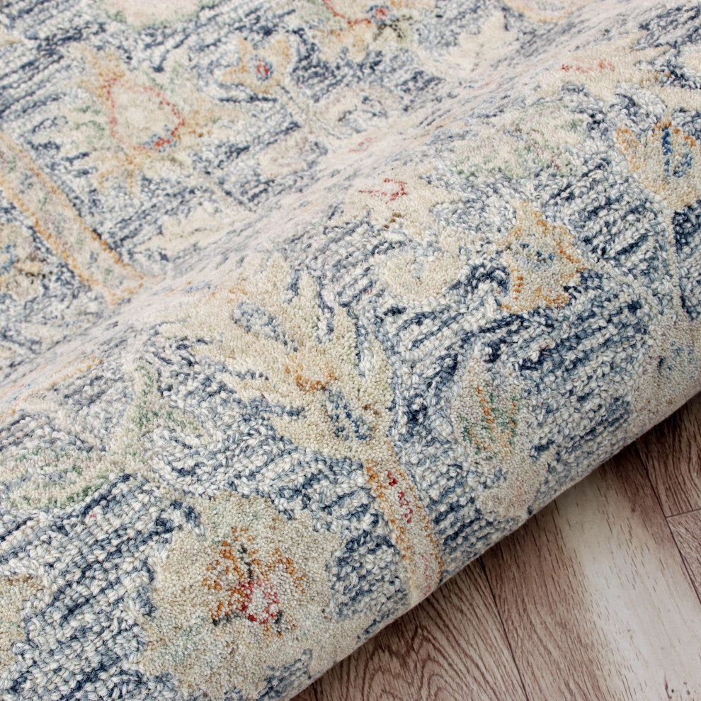Ox Bay Vin Lex Abstract Hand-Tufted Area Rug, Slate Blue, 9' X 12'