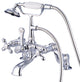 Kingston Brass Adjustable Center Deck Mount Tub Faucet, Polished Chrome