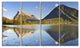 "Vermillion Lakes and Mount Rundle" Landscape Wall Art, 4 Panels, 48"x28"