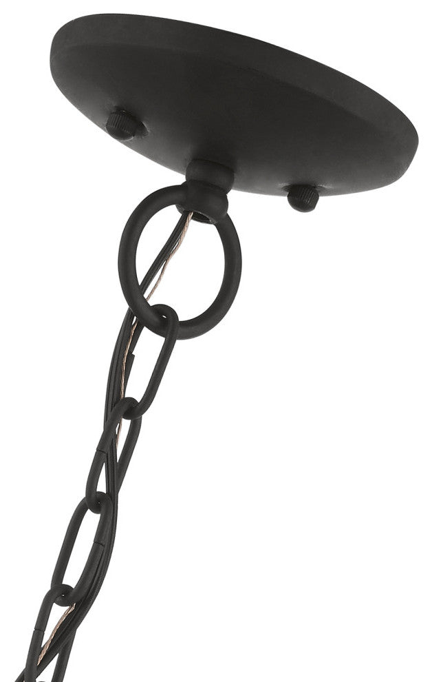 Arabella 5 Light Black With Brushed Nickel Finish Candles Globe Chandelier