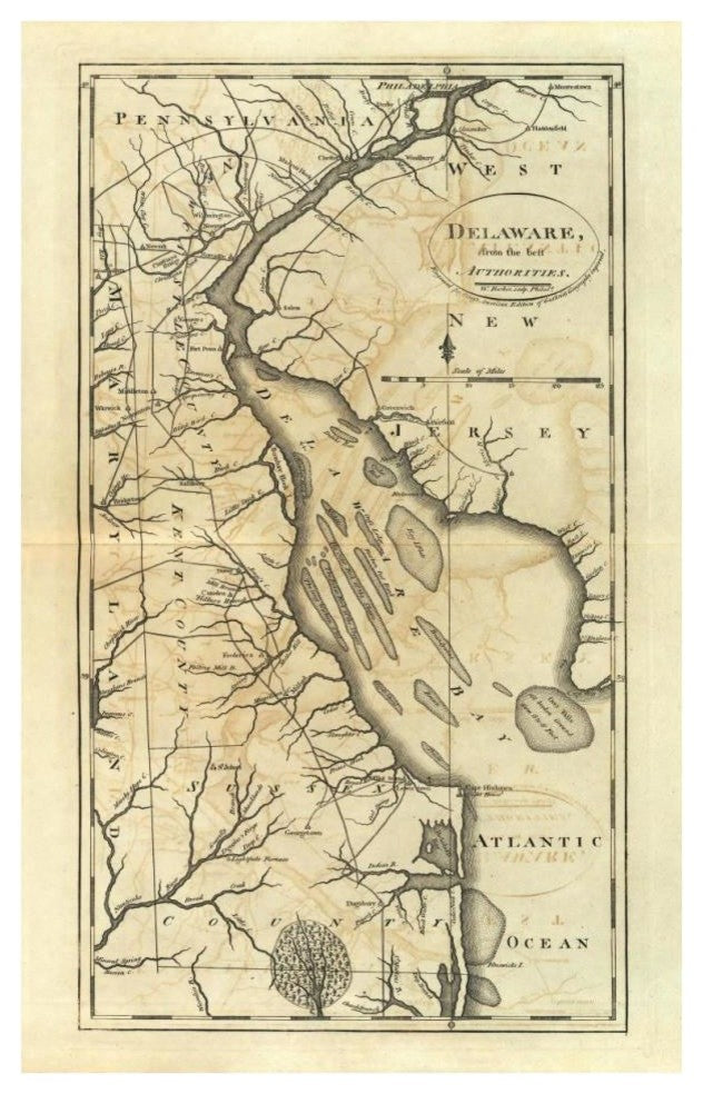 "Delaware, 1795" Digital Paper Print by Mathew Carey, 25"x38"