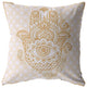 20 Gold White Hamsa Boho Suede Throw Pillow