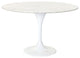 Modern White Tulip 48" Round Marble Dining Table