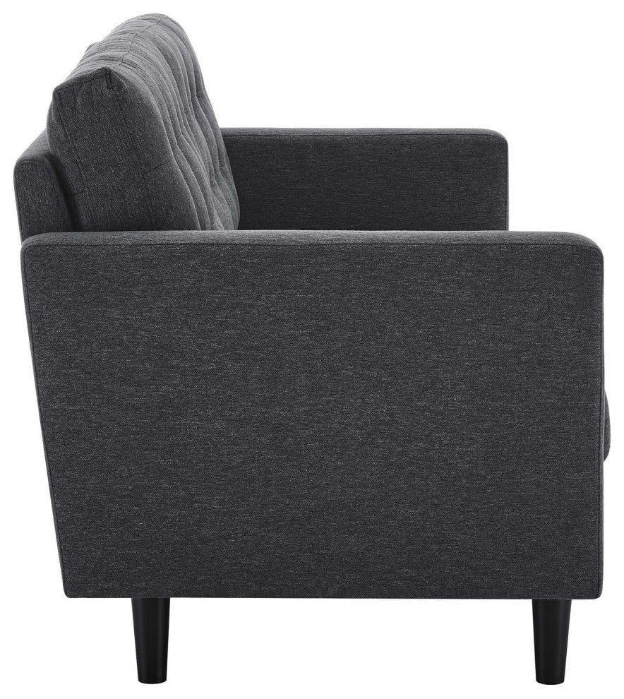 Exalt Tufted Fabric Sofa - Charcoal EEI-4445-CHA