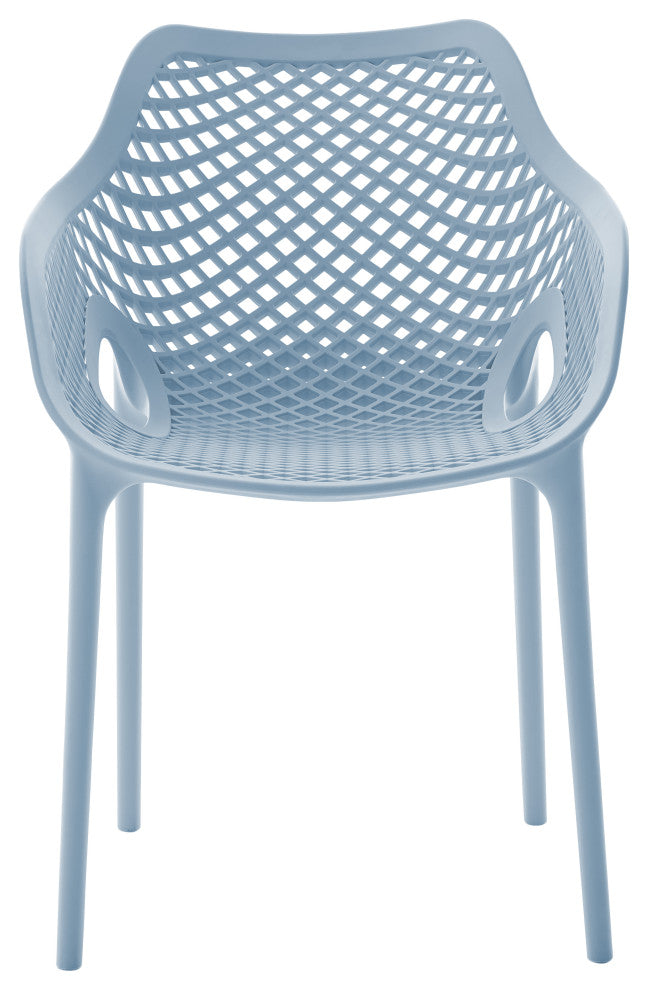 Mykonos Outdoor Patio Dining Chair (Set of 4), Sky Blue, With Arms