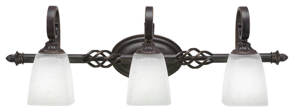 Elegante 3-Light Bath Bar, White Muslin