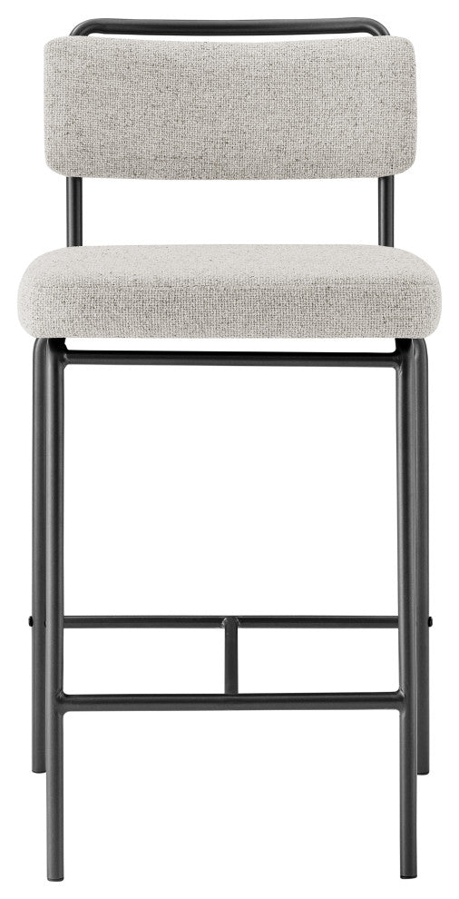 Zander Counter Stool, Pebbled Cream, Fabric