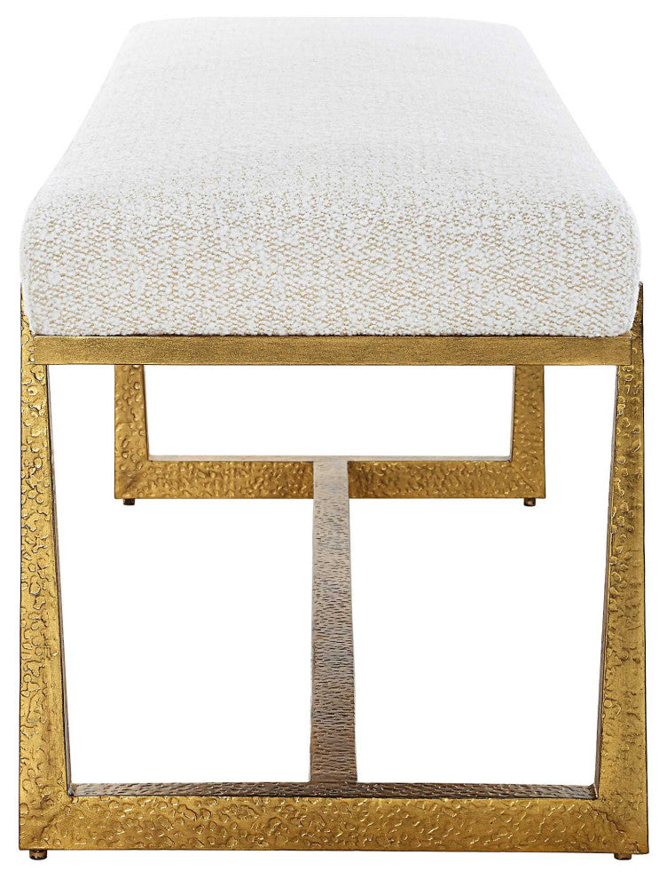 Uttermost Midas Antique Gold Bench