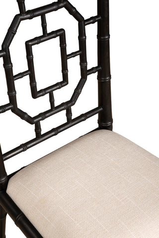 Lahara Mahogany Upholstered Side Chair, Black