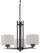 Parallel 3 Light Chandelier With Etched Opal Glass