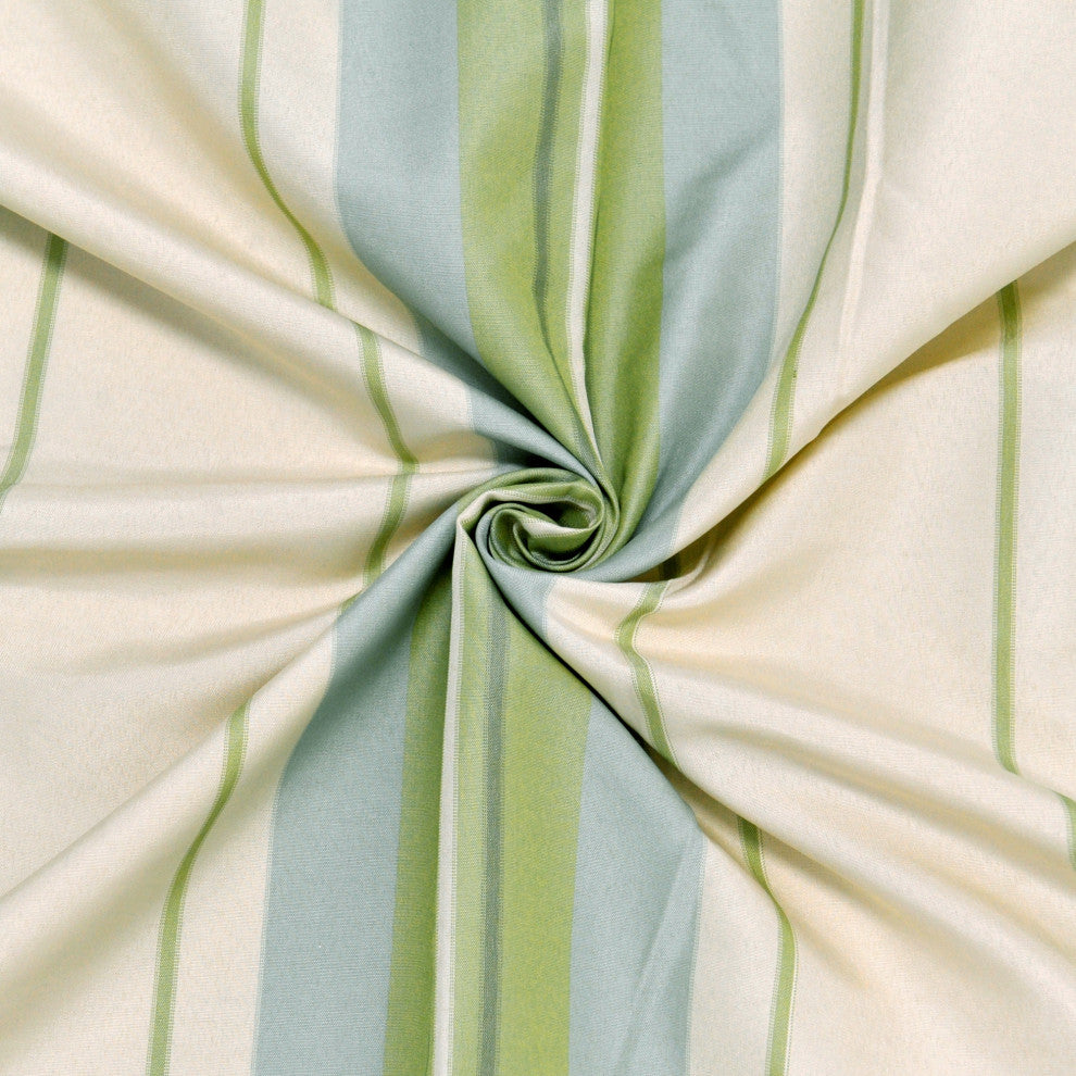 2-Piece Convent Garden Curtain Set, Green Stripe