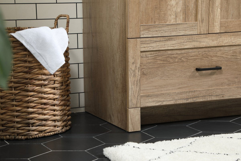 Home Living 19" Farmhouse Natural Oak-Light Bathroom Vanity