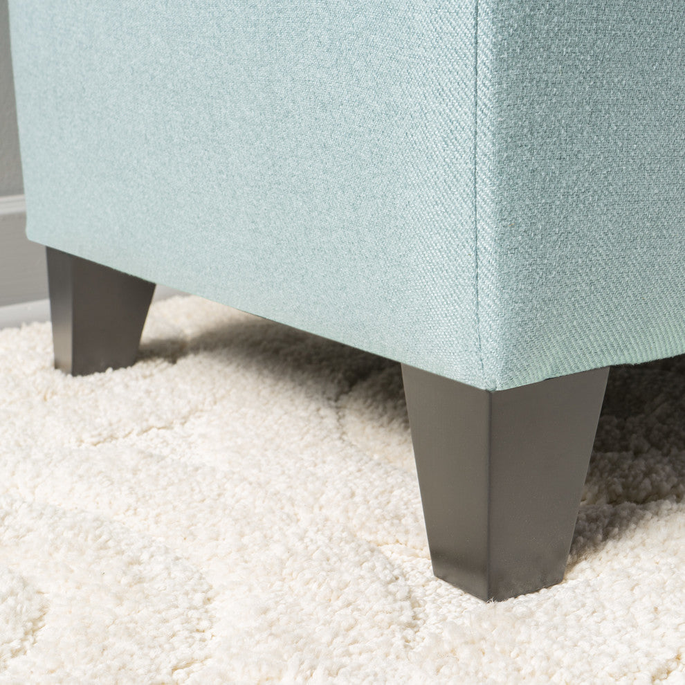 GDF Studio Clor Chic and Modern Storage Ottoman, Light Blue