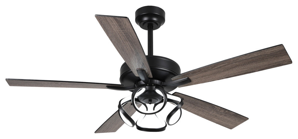 52 in. Black LED Ceiling Fan with Remote Control