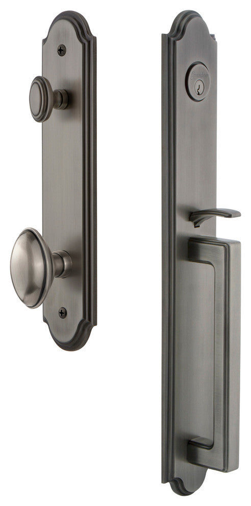 Arc 1-Piece Dummy Handleset, D Grip and Eden Prairie, Antique Pewter, 848547