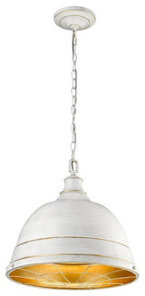 Golden Bartlett 2 Light Pendant, French White, French White Shade
