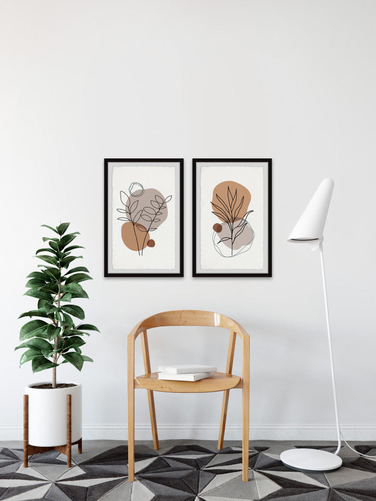 Growing on Boulders Diptych, 2-Piece Set, 16x24 Panels
