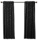 Star Print Thermal Insulated Blackout Curtains, Pair, Black, 63"