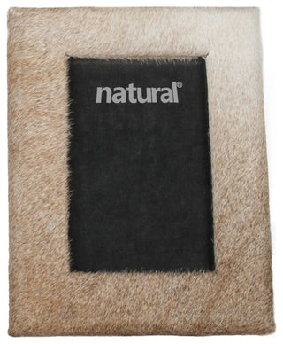 4" x 6" Gray Cowhide Tabletop Picture Frame, Natural