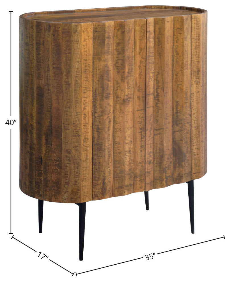 Jesse 35" Reclaimed Mango and Iron 2-Door Sideboard, Medium Brown