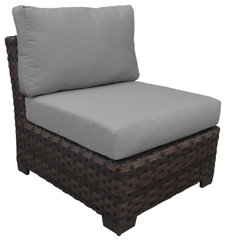 kathy ireland River Brook 8 Piece Wicker Patio Furniture Set Slate