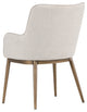 Franklin Dining Chair, Antique Brass, Beige Linen Fabric