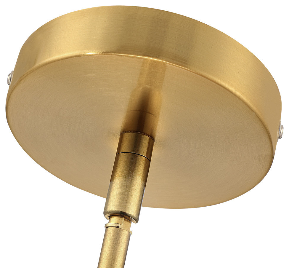 22" W 4 Light Rattan Pendant Chandelier With Brass Canopy