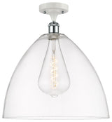 Innovations 516-1C-WPC-GBD-162 1 Light Semi-Flush Mount, White, Polished Chrome