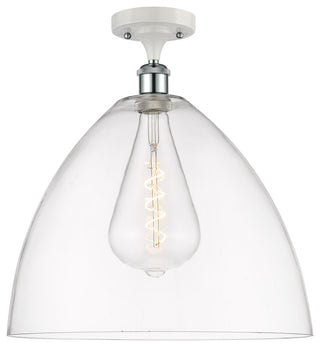 Innovations 516-1C-WPC-GBD-162 1 Light Semi-Flush Mount, White, Polished Chrome
