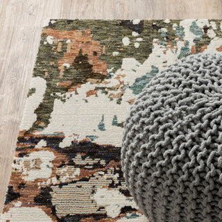 Elements Abstract Impressions Ivory/ Green Area Rug, 2'3"x8'