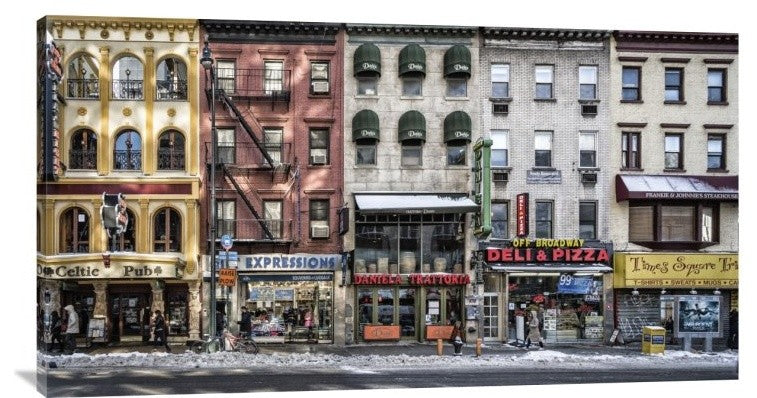 "A Cold Day In Ny" Stretched Canvas Giclee by Peter Pfeiffer, 40x22"