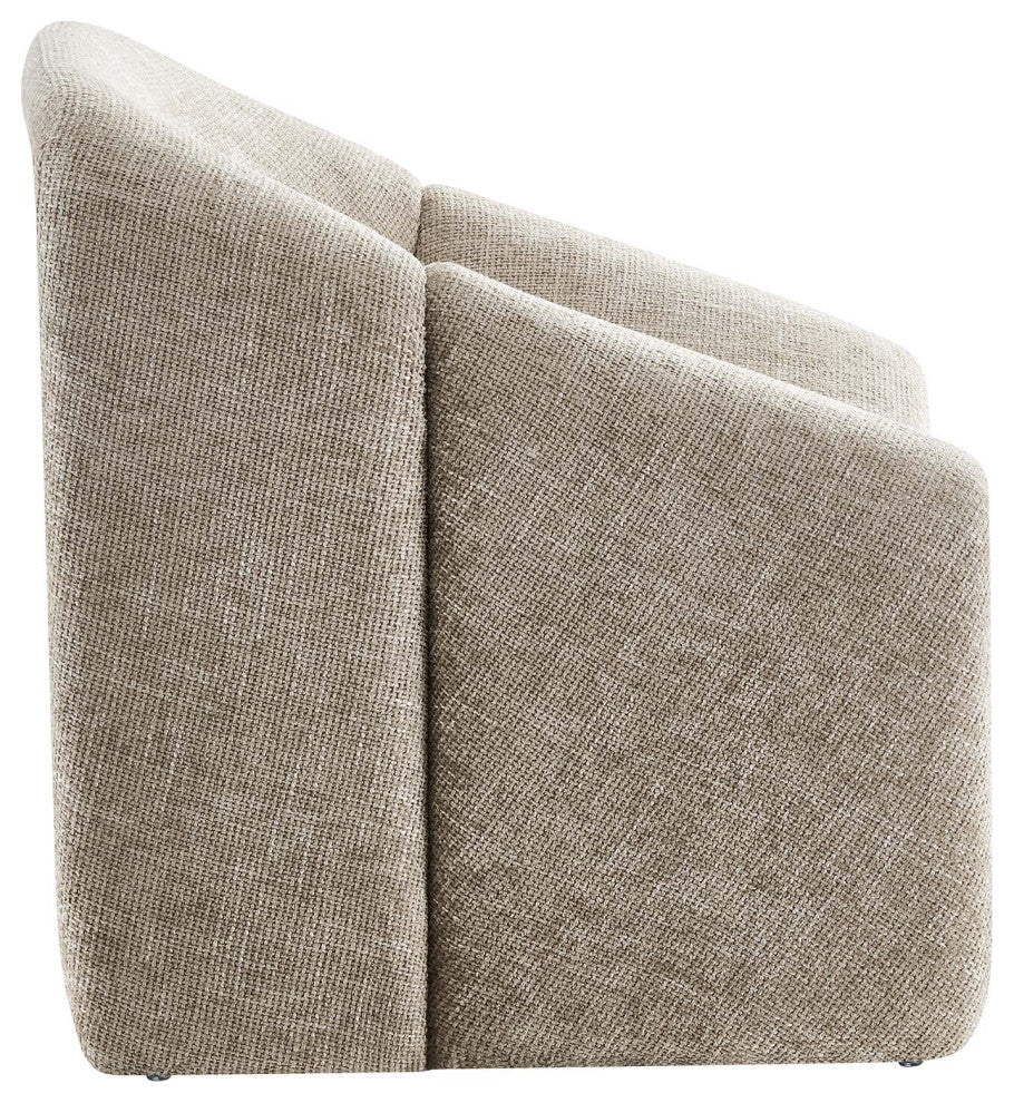 Vivi Chenille Upholstered Accent Chair - Khaki