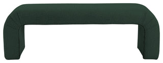 Niagara Boucle Fabric Upholstered Bench, Green, 52" Wide