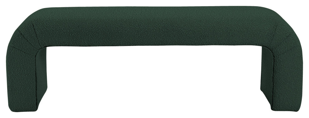Niagara Boucle Fabric Upholstered Bench, Green, 52" Wide