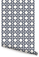 Geometric Peel and Stick Peel and Stick Vinyl Wallpaper , Dark Navy, 24"w X 60"h