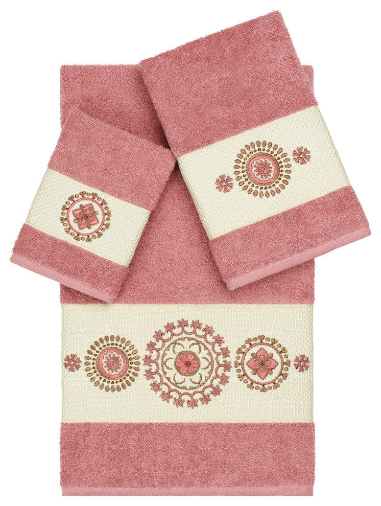 Isabelle 3 Piece Embellished Towel Set