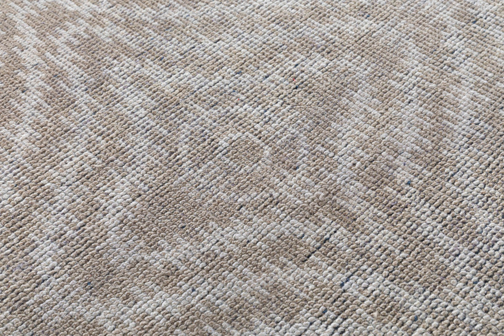 NuStory Sunrise Hand Knotted Geometric Area Rug in Beige, 7'6x9'6