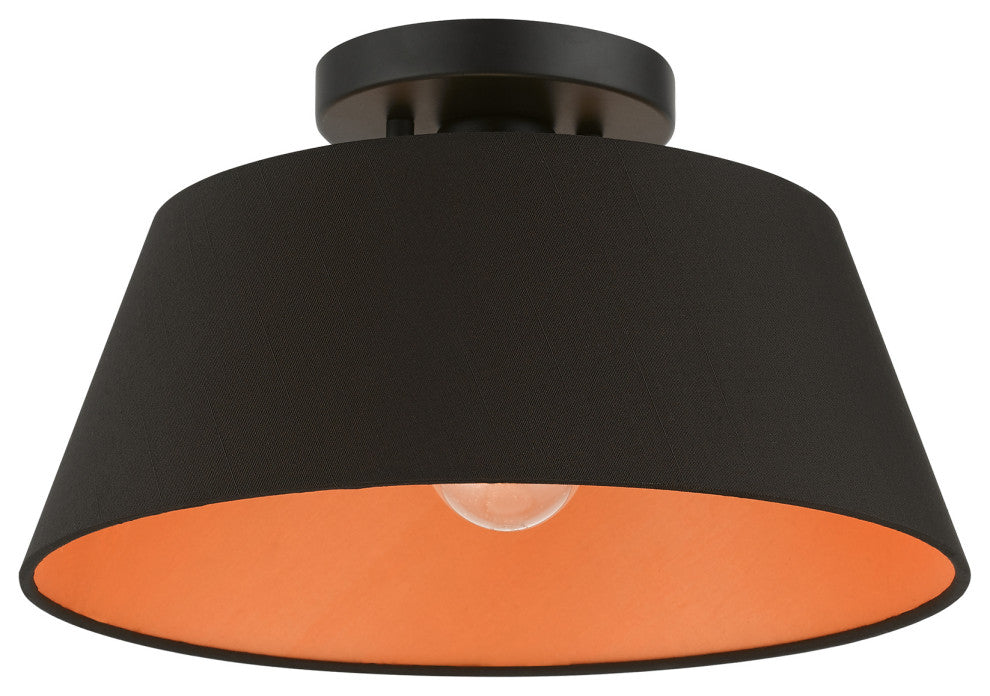 Livex Lighting 1 Light Black Semi-Flush Mount