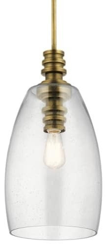 Pendant 1-Light, Natural Brass
